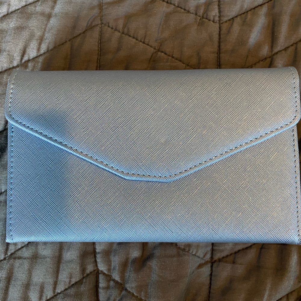 Zoppen Travelers Wallet Baby Blue 8" X 5" Vegan Leather